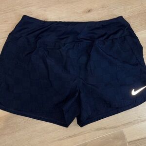 Nike Women's navy checkerboard Running Shorts